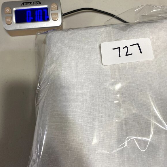 Magic Linen Women's Adria Color Block Linen 3/4 Sleeve Dress Size M White Gray - Picture 9 of 9